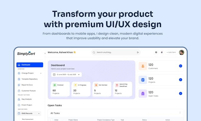 design saas web app and dashboard UI UX in figma