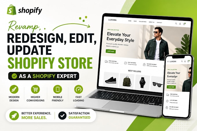 revamp, redesign, edit, update shopify store as a shopify expert