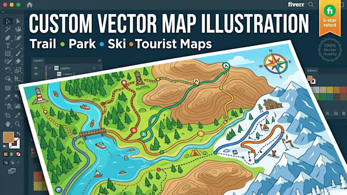 design resort maps, campground maps, and adventure trail maps