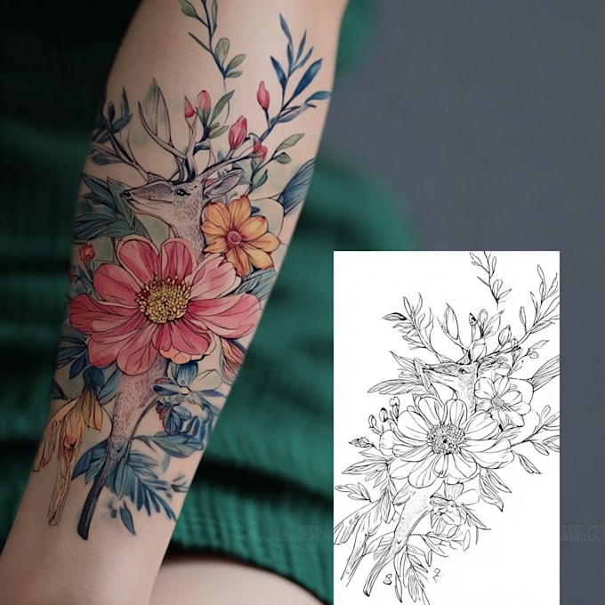 create detailed dark tattoo illustration