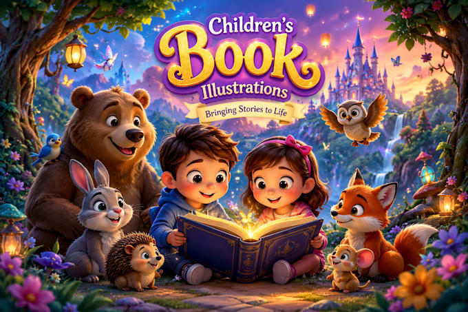 create beautiful children story book illustrations