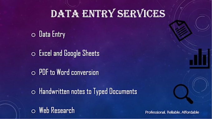 do something iam really good at that is data entry