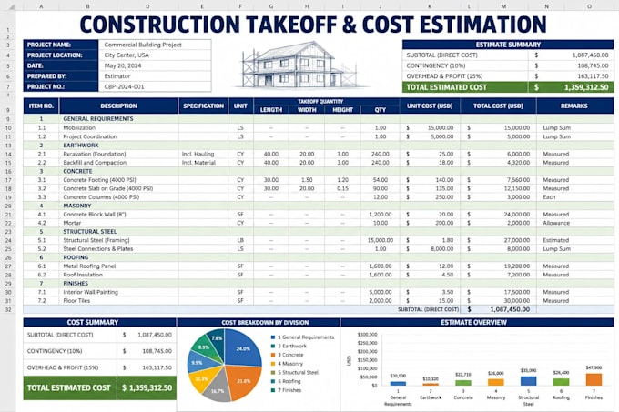 do accurate concrete takeoff and masonry cost estimation