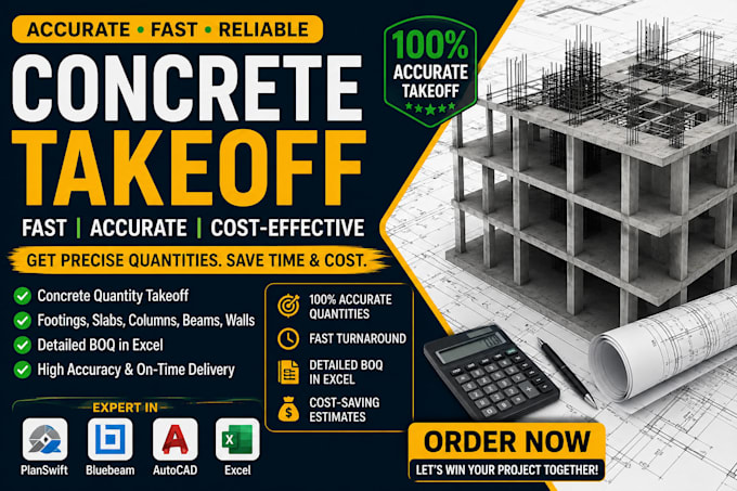 do accurate material and concrete takeoff