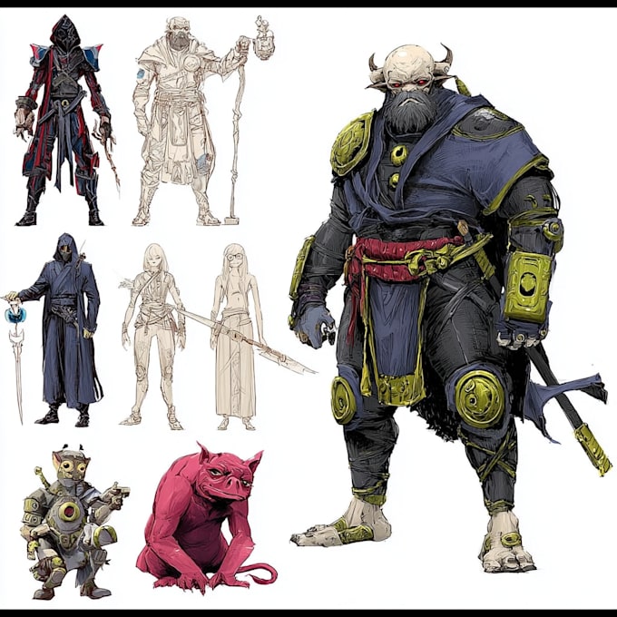 create original concept art character for games and fantasy