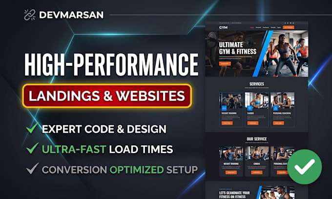 build high performance landing page or institutional website