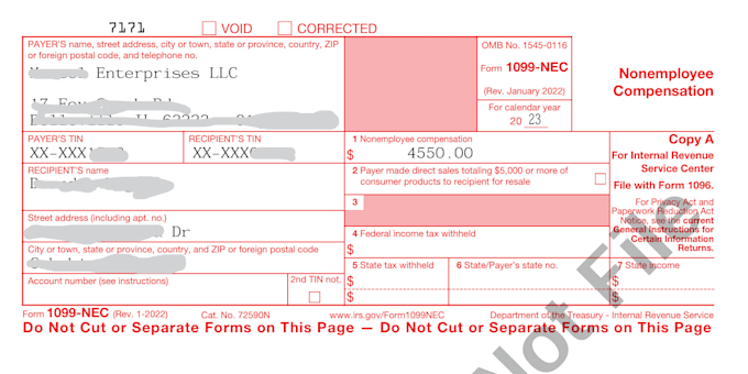 efile 1099 nec for vendor