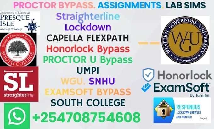 deliver touchstone, sophia learning, wgu, umpi, snhu, honorlock, lockdown,