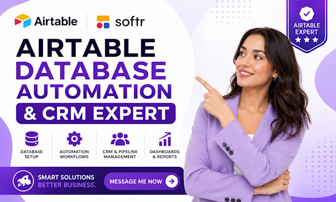 setup airtable database crm expert airtable automation airtable softr webapp