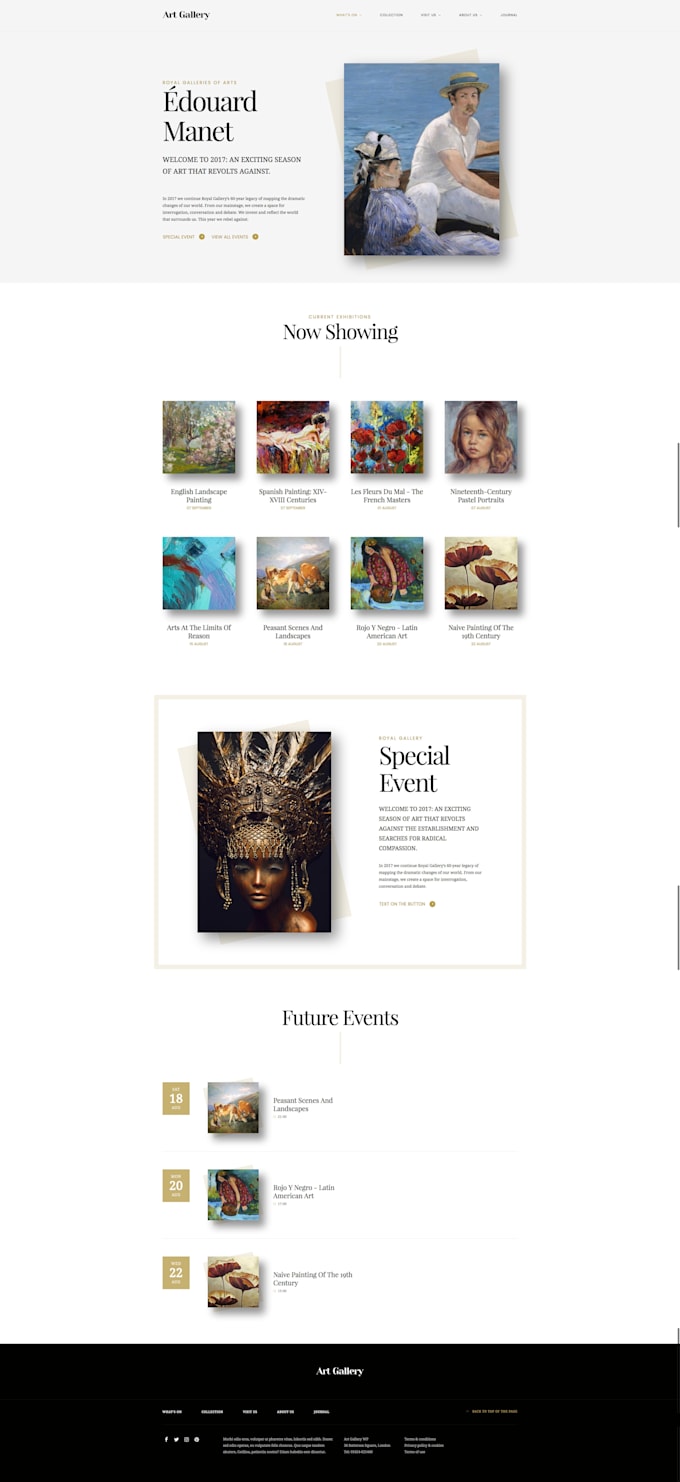 do art gallery artist portfolio website design