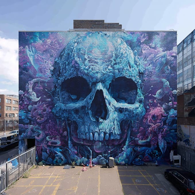 draw any graffiti mural wall art or banner