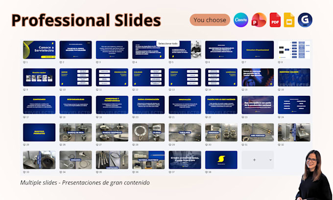 design a professional business presentation or corporate pitch deck