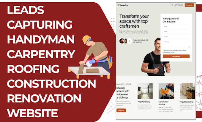 design handyman carpentry roofing construction renovation website