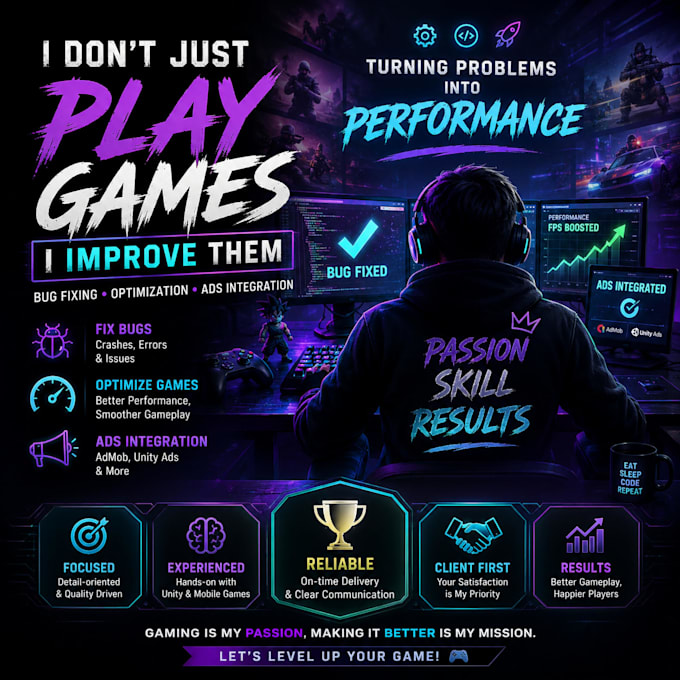 fix unity game bugs, optimize performance and improve mobile gameplay