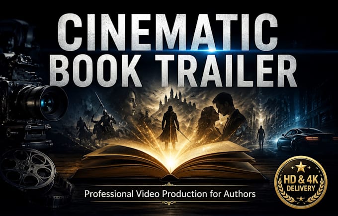 create a cinematic book trailer for your novel or author brand