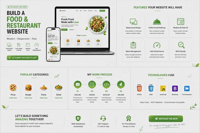 build a food and restaurant website