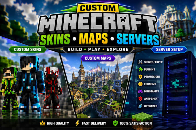 make custom minecraft skins maps and server setups