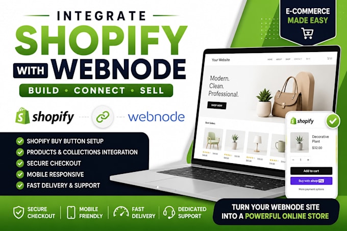 integrate shopify store with webnode ecommerce website