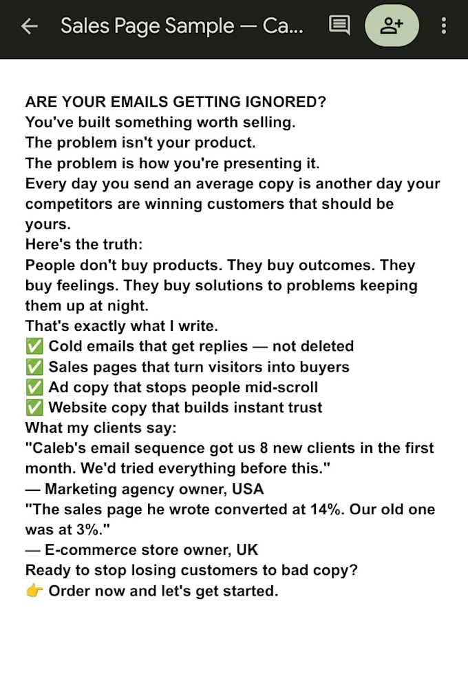 write persuasive sales copy and cold emails that win you more customers