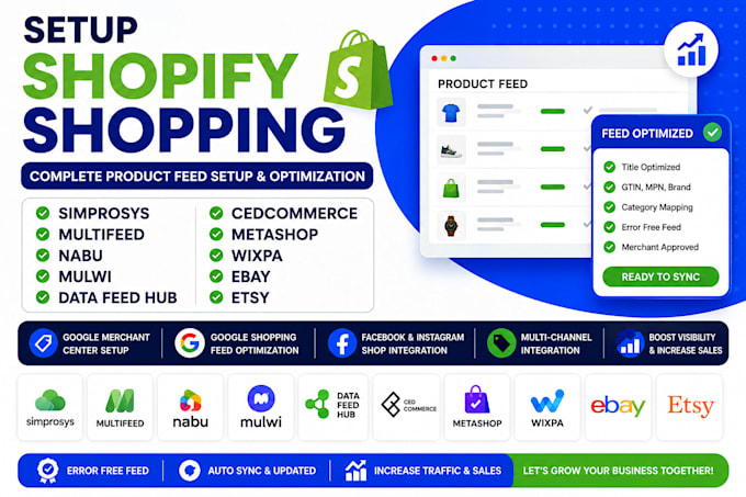 simprosys multifeed nabu mulwi data feedhub cedcommerce metashop wixpa ebay etsy