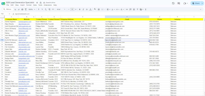 b2b lead generation and email list building