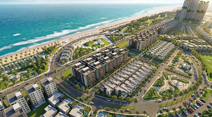 rebuild 3d master plan development,golf community,resort townships,layout render