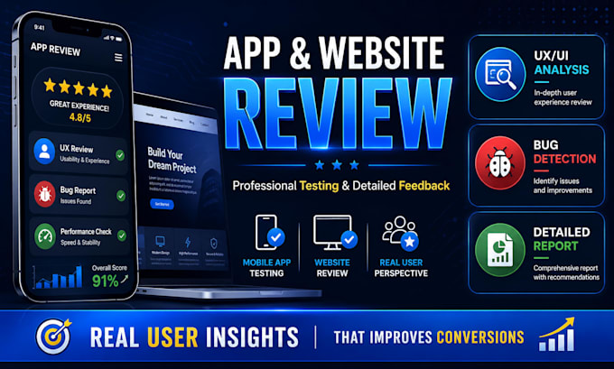 review your app or website and mobile app review