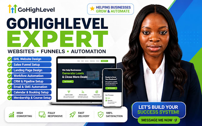 build ghl website, funnel, landing page