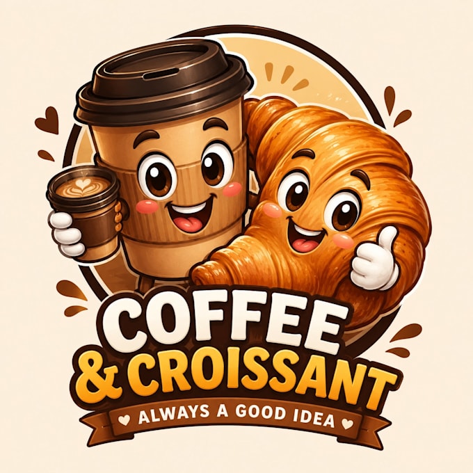 create a custom food mascot logo for restaurant, cafe or food brand