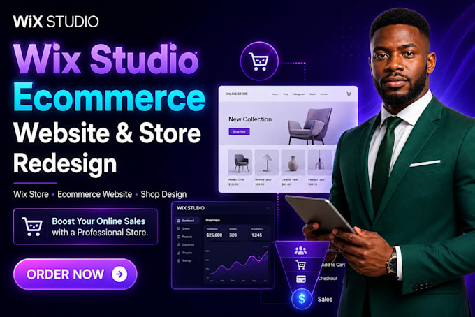 build wix studio, wix ecommerce website, redesign wix store and shop website