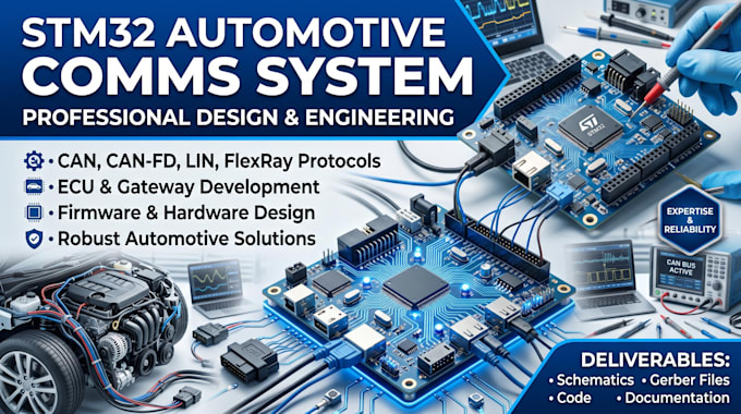 develop stm32 automotive communication system and pcb accelerator