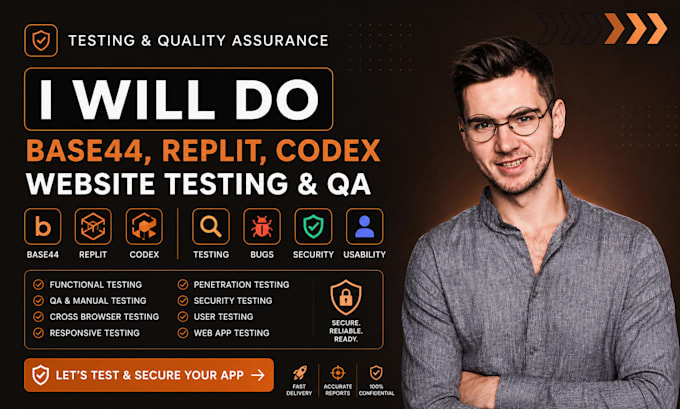 do base44 replit codex website testing qa user testing security web app security