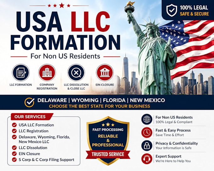 do USA llc formation, llc registration, delaware llc dissolution and ein closure