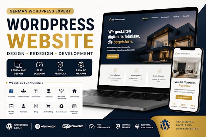 do german wordpress website development, design redesign wordpress website
