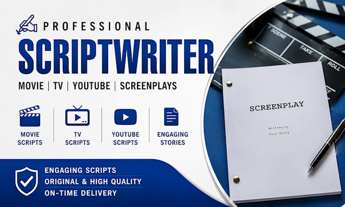 write engaging movie scripts, screenplay, TV and youtube scripts