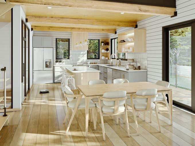 design custom kitchen cabinets and 3d realistic views