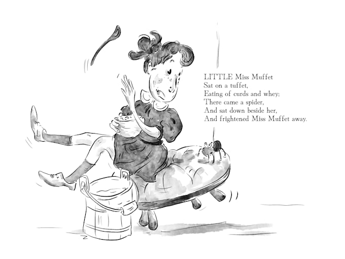 create a grayscale cartoon illustration