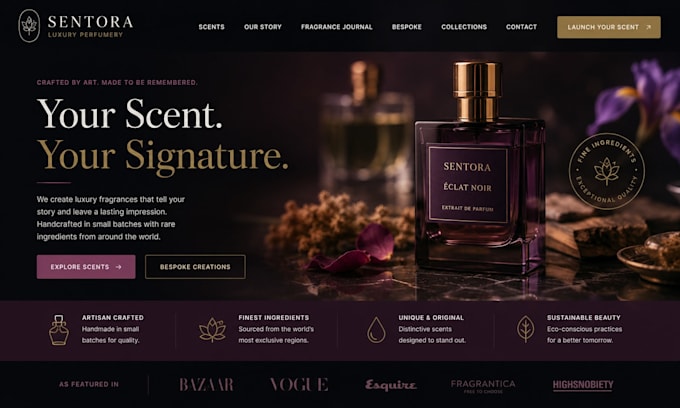 designsquarespace perfume maker website scent launch website fragrance portfolio