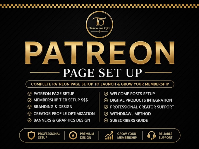 complete patreon page setup and management