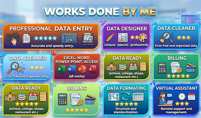 complete all types of data entry works