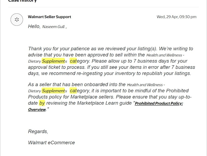 do walmart restricted category approval with 100 guarantee