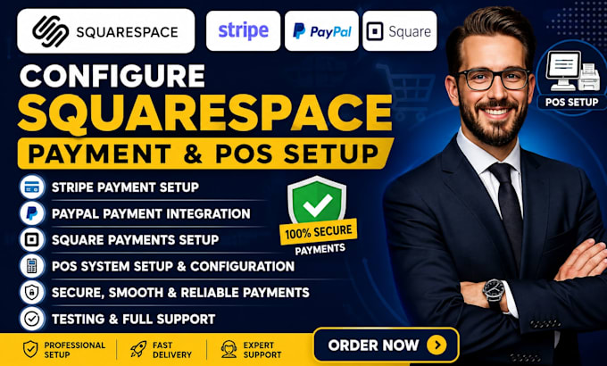 configure squarespace payment stripe paypal square payments pos setup