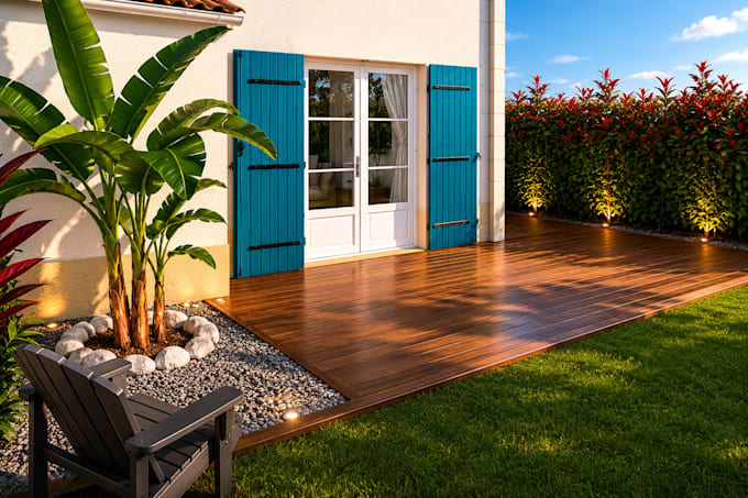 create realistic landscape design and backyard 3d rendering