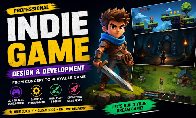 develop a unique indie game in unity for PC and mobile