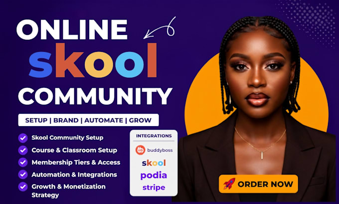 setup skool online community,skool course, skool membership and skool manager