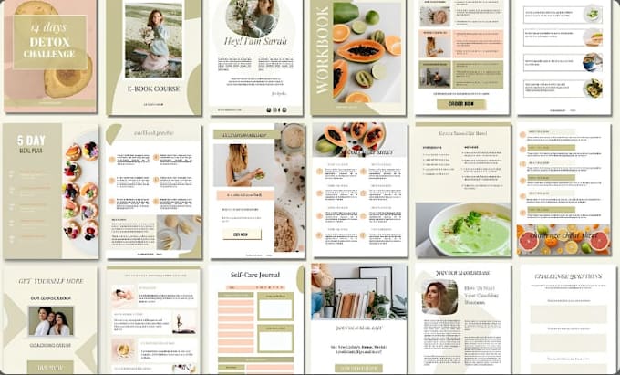 canva wellness fitness workbook, mental health ebook and lead magnet for coaches