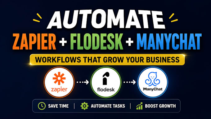 do zapier automation, flodesk setup, and manychat integration