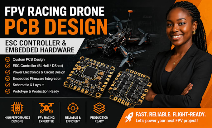 build fpv racing drone pcb esc controller and embedded hardware