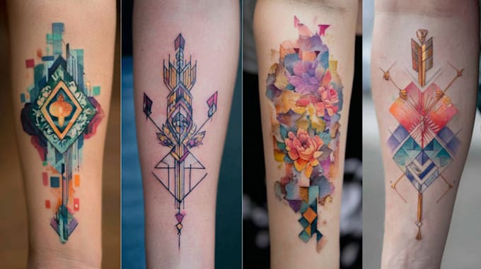 create a watercolor tattoo design