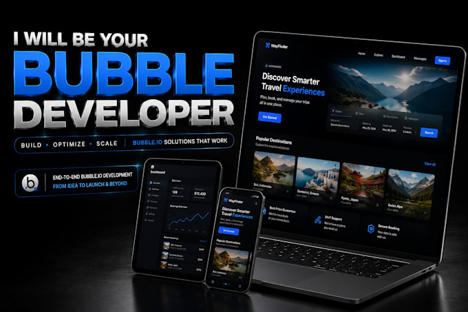 be your bubble io developer, build bubble app, bubble website, mvp saas